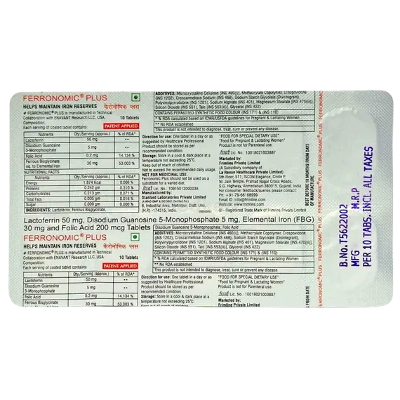 ferronomic plus tablet 10's